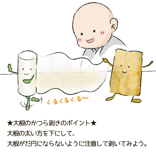 大根と油揚げの年輪煮イラスト